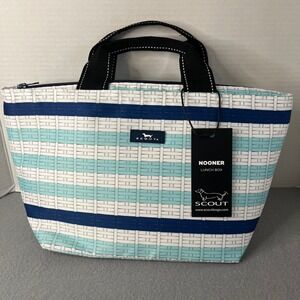 NWT Scout Nooner Lunch Box Meant To Bistro Blue Striped Insulated Bag
